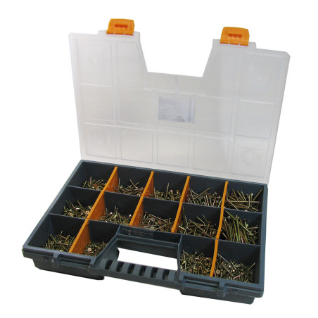 1 x Set of 1700 Chipboard Screw Countersunk Head Pozi Yellow Zinc Bit