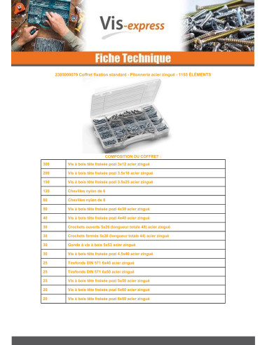1 x Set of Ironware Zinc Plated (1155 ELEMENTS)