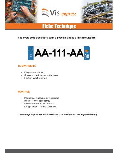 1 x Set of 500 Rivet GOSTAR GOLIGHT Aluminum...