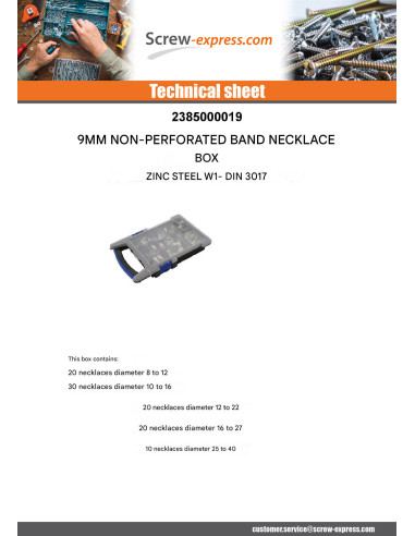 1 x Set of 100 Hose clamp BAND 9