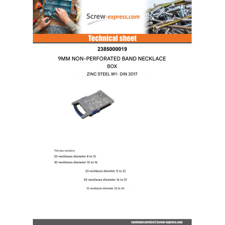 1 x Set of 100 Hose clamp BAND 9