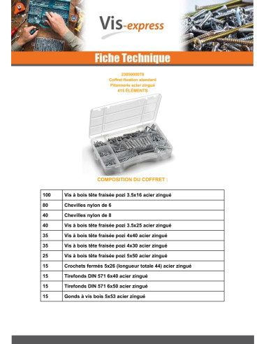 1 x Set of Ironware Zinc Plated (415 ELEMENTS)