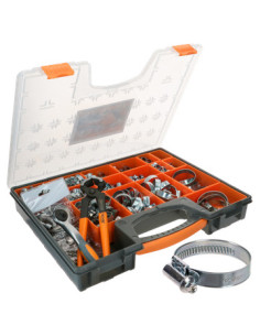 Set of 345 Hose clamp Of Tightening Plain W1Zinc Plated