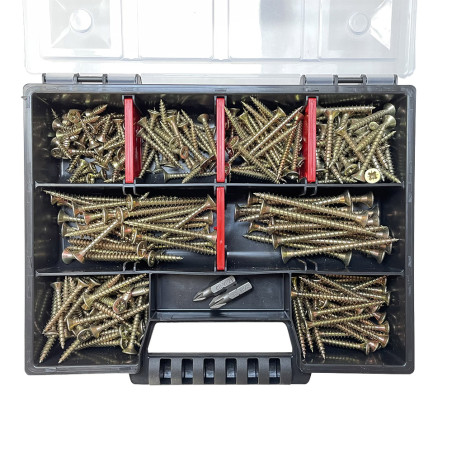 1 x Set of 280 Chipboard Screw Countersunk Head Torx cut Type 17 Drilling Point Yellow Zinc