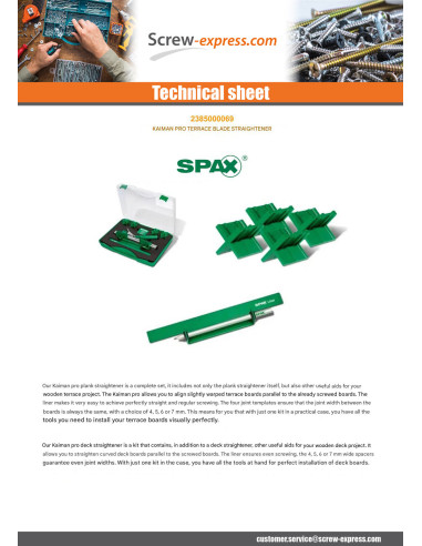 1 x Spax RECTIFIER BLADE Of TERRACE