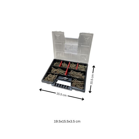 1 x Set of 280 Chipboard Screw Countersunk Head Torx cut Type 17 Drilling Point Yellow Zinc