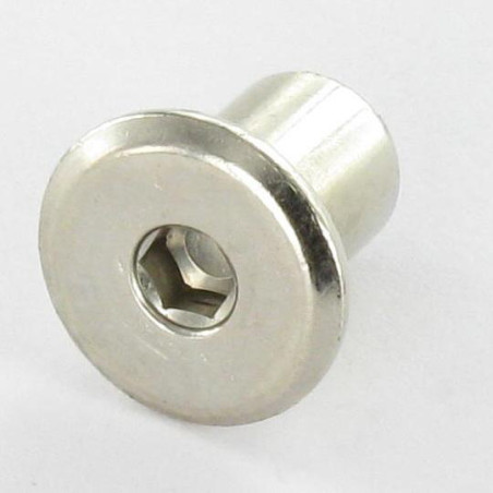 1 x Binder Nuts Flat Head Head Diameter: 15 Diameter Of Body 9 Lengh Under Head 12 M6 Hexagon Socket 4 Nickel Plated