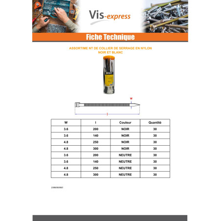 1 x Set of 240 Hose clamp Nylon
