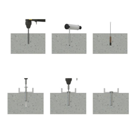 1 x Screw For Concrete Head Pan Head Torx 6X50 Zinc Plated