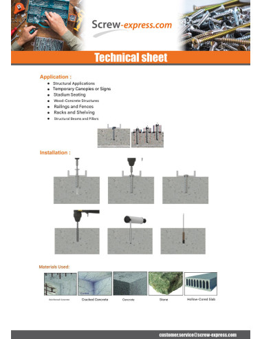 1 x Screw For Concrete Head Pan Head Torx T30...