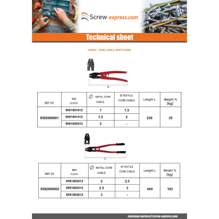 1 x Crimping pliers Length 230 Steel