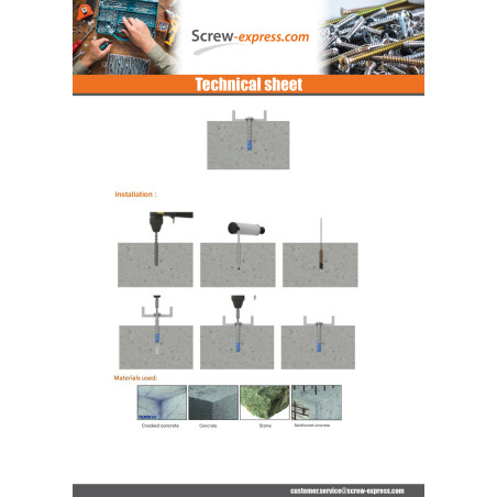 1 x Screw For Concrete Head Pan Head Torx 6X50 Bimetal