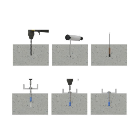 1 x Screw For Concrete Pan Head Torx 6X60 Bimetal