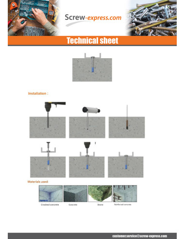 1 x Screw For Concrete Head Pan Head Torx 6X60...