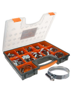 Set of 97 Hose clamp Of Tightening Plain W1Zinc Plated