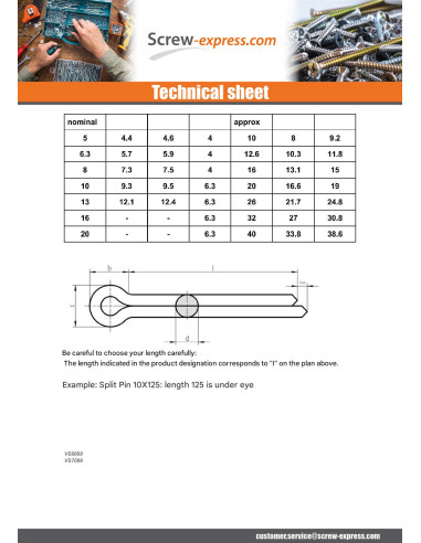1 x Pin Slotted Yellow Zinc 3.2X25