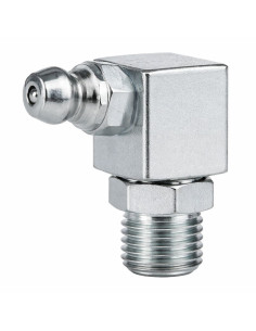 90° angled grease nipple Square M10 Pitch 100 Zinc Plated