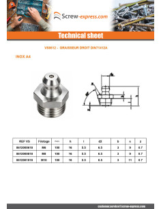 Grease Nipple Straight M10 Pitch 100 Stainless Steel A4