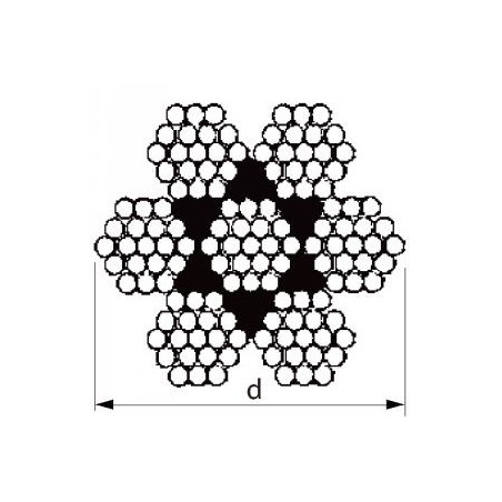 1 x Meter of Soft Wire Rope Diameter 4 Stainless Steel A4 7X7 Breaking load 900 kg (Sold By Meter)