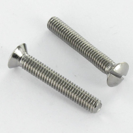 1 x Machine Screw Chrome Plated Brass Pan Countersunk Head Slotted M4X16