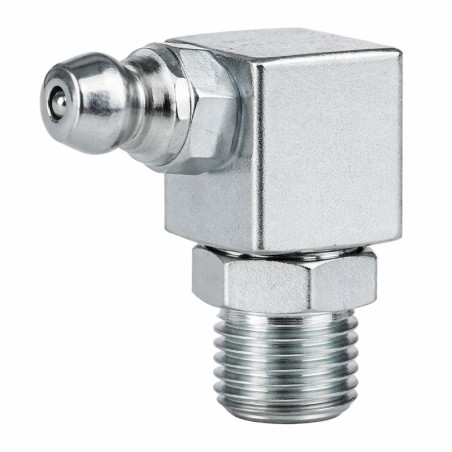 1 x 90° angled grease nipple Square M8 Pitch 100 Zinc Plated