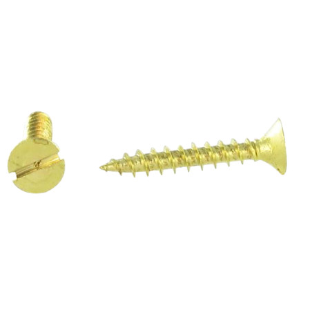 1 x Chipboard Screw Countersunk Head Slotted 3.5X12 Brass