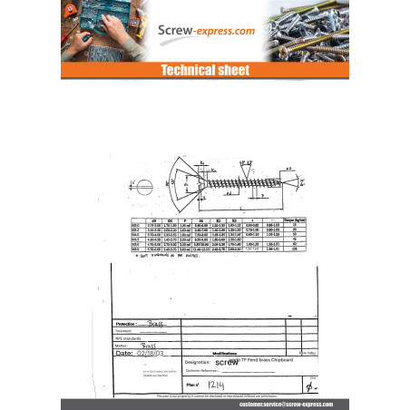 1 x Chipboard Screw Countersunk Head Slotted 3.5X12 Brass