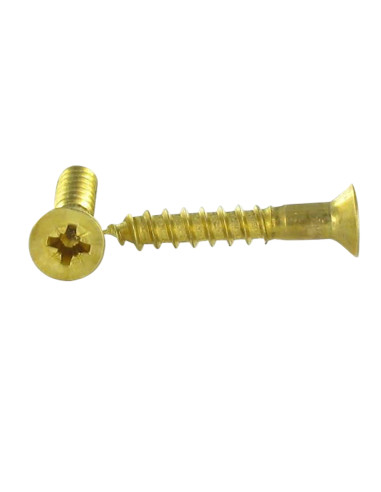 1 x Wood Screw Brass Countersunk Head Pozi 2 4X40