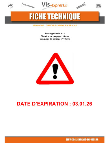 1 x Chemical Anchor Capsule M12