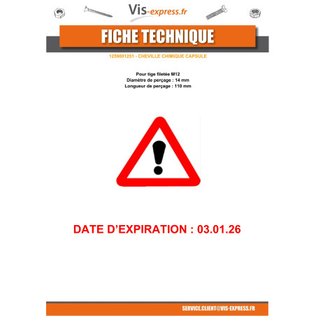 1 x Chemical Anchor Capsule M12