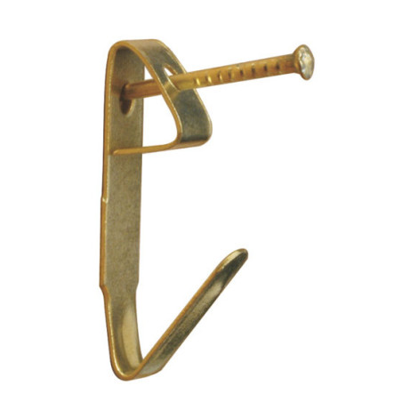 1 x Box of 10 Hook painting Hammer Plug number 2 Brass Plated Steel