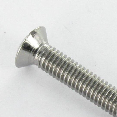 1 x Machine Screw Chrome Plated Brass Pan Countersunk Head Slotted M4X12