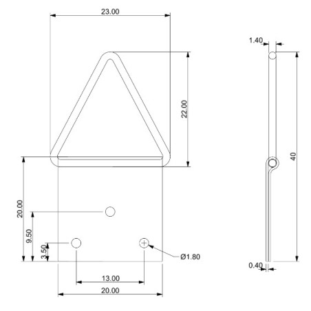 1 x Triangular picture hanger 14MM Steel