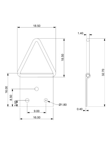 1 x Triangular picture hanger 16MM Steel