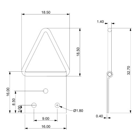 1 x Triangular picture hanger 16MM Steel