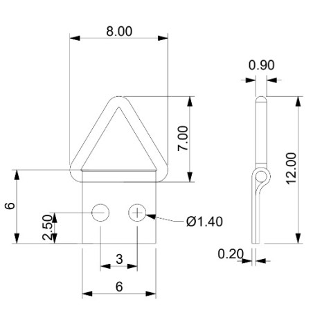 1 x Triangular picture hanger 6MM Steel