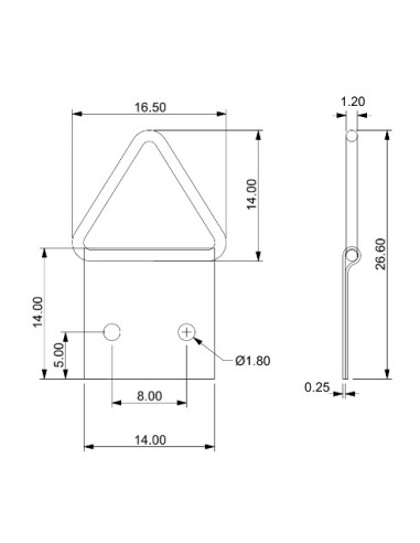 1 x Triangular picture hanger 20MM Steel