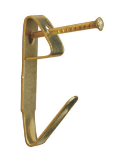 Box of 10 Hook painting Hammer Plug number 1 Brass Plated...