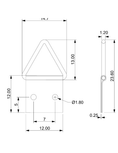 1 x Triangular picture hanger 12MM Steel