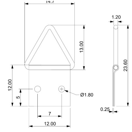 1 x Triangular picture hanger 12MM Steel
