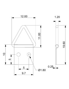 Triangular picture hanger 10MM Steel 2