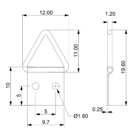 1 x Triangular picture hanger 10MM Steel