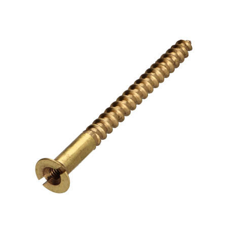 1 x Wood Screw Brass 6X80 Hole And Drill M3 Step 60