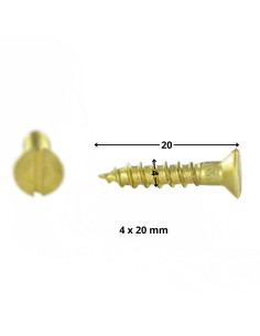 Wood Screw Brass Countersunk Head Slotted 4X20 2