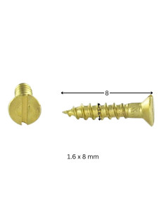 Wood Screw Brass Countersunk Head Slotted 1.6X8 micro screw 2
