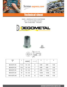 Nut Rivet With Serration Countersunk Head M4X11.5 FCAC 30... 2
