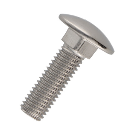 1 x Carriage Bolt Stainless Steel A2 M6X16 Full Thread