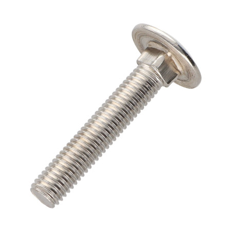 1 x Carriage Bolt Stainless Steel A2 M6X60 Full Thread