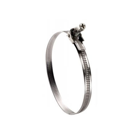 1 x Hose clamp with tilting head non-perforated band of Diameter 40 to 145 Stainless Steel W2