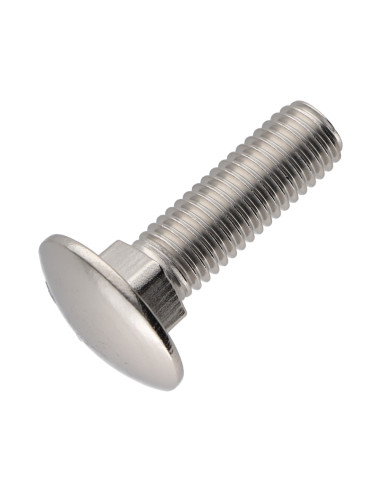 1 x Carriage Bolt Stainless Steel A2 M6X12 Full...